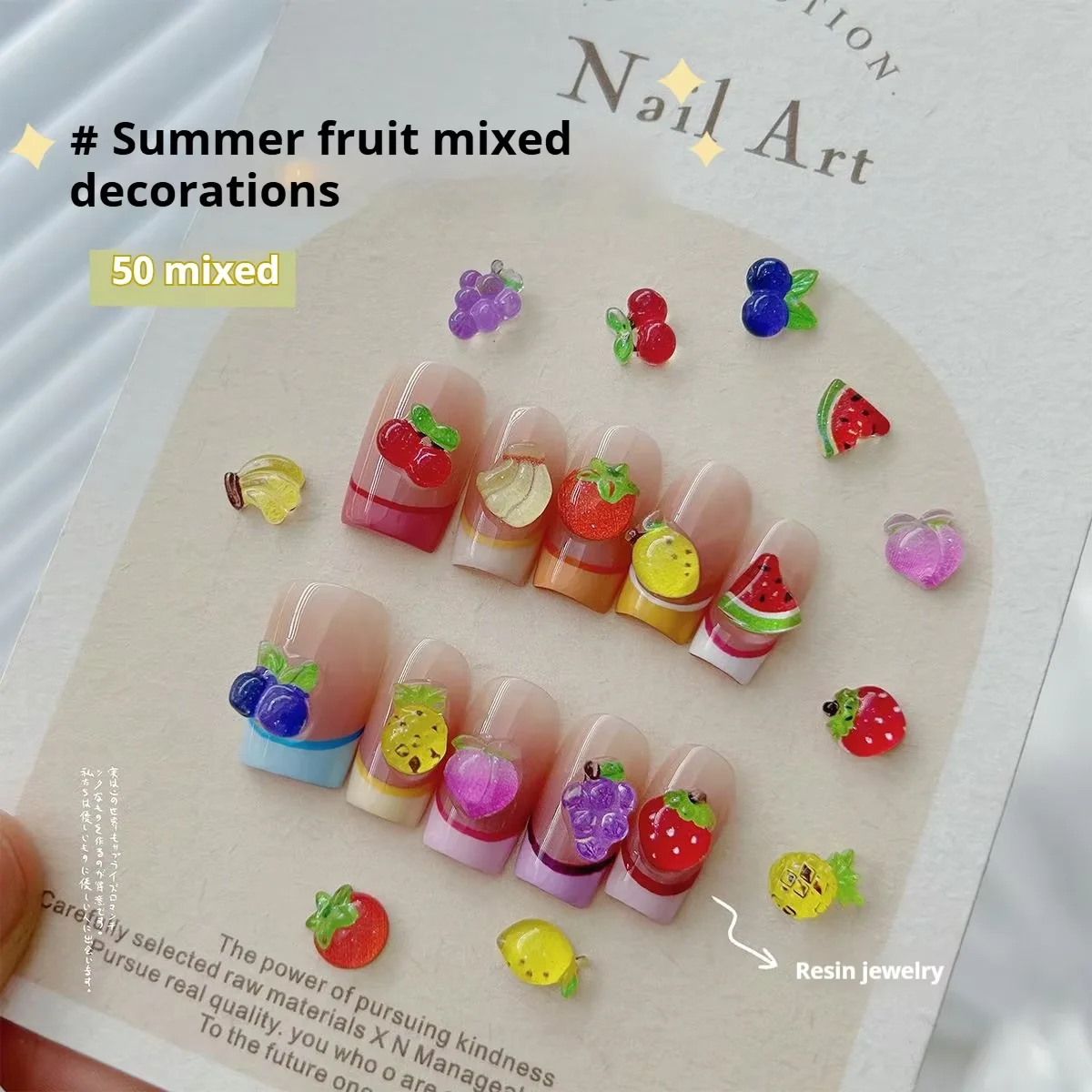50Pcs Mix Harz Sommer Obst Nai – Nail Art Strawberry Bewertung und Preis
