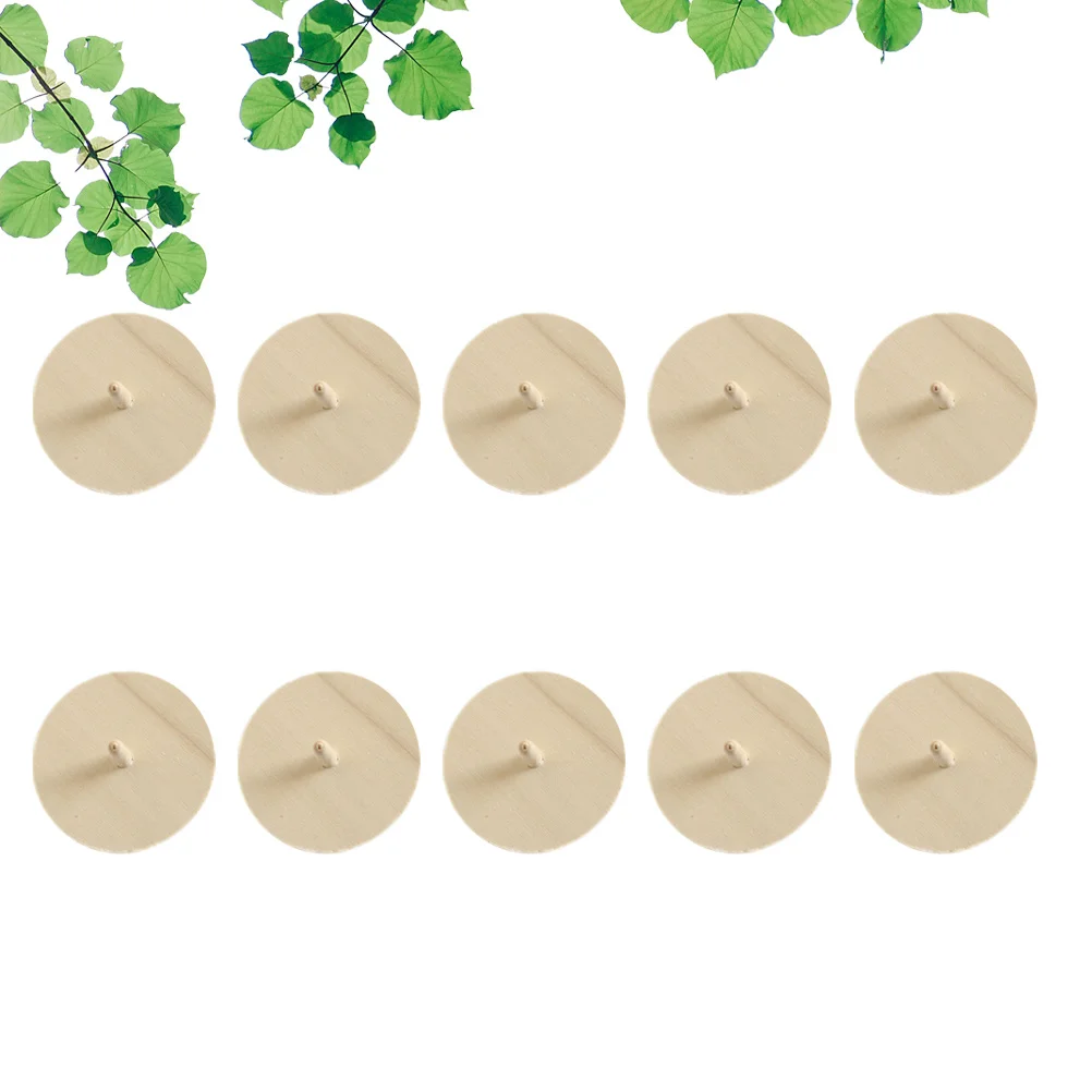 10 pçs de madeira natural girando topo sem pintura diy crianças giroscópio brinquedo para o desenvolvimento habilidades criatividade exercício