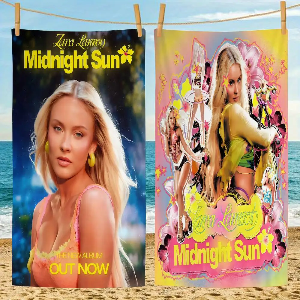 Singer Zara Larsson Midnight Sun Beach Towel Colorful Bath Towels for Girl Microfiber Quick Dry Custom Sand Free Beach Yoga Spa