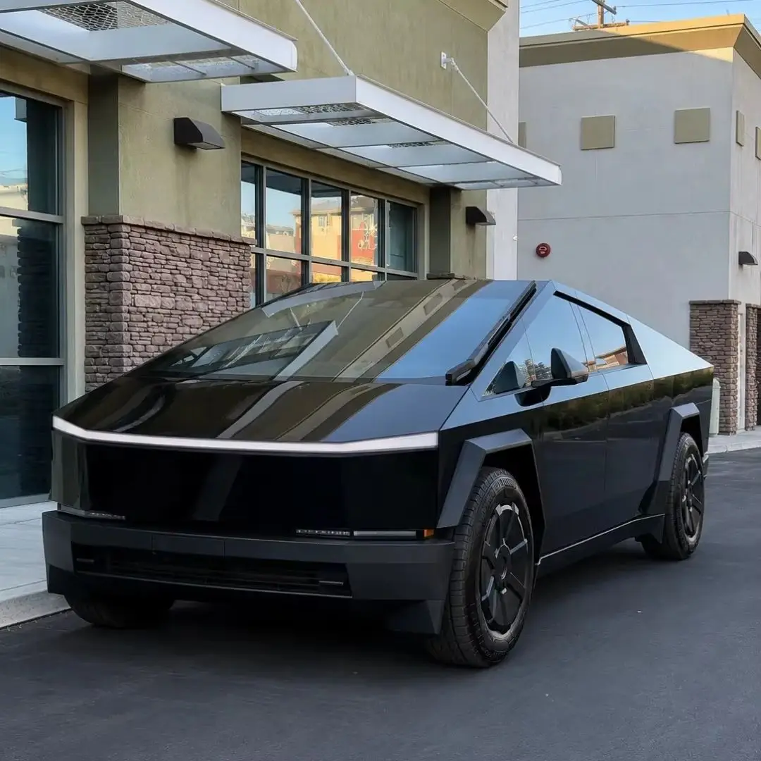 Bright Black 9Mil Thickness Paint Protection Film For Tesla Cybertruck 2024-2026 Precut PPF DIY Color Sticker Color Changing Film Anti-scratch Self-adhesive Sticker Car Accessories Durable