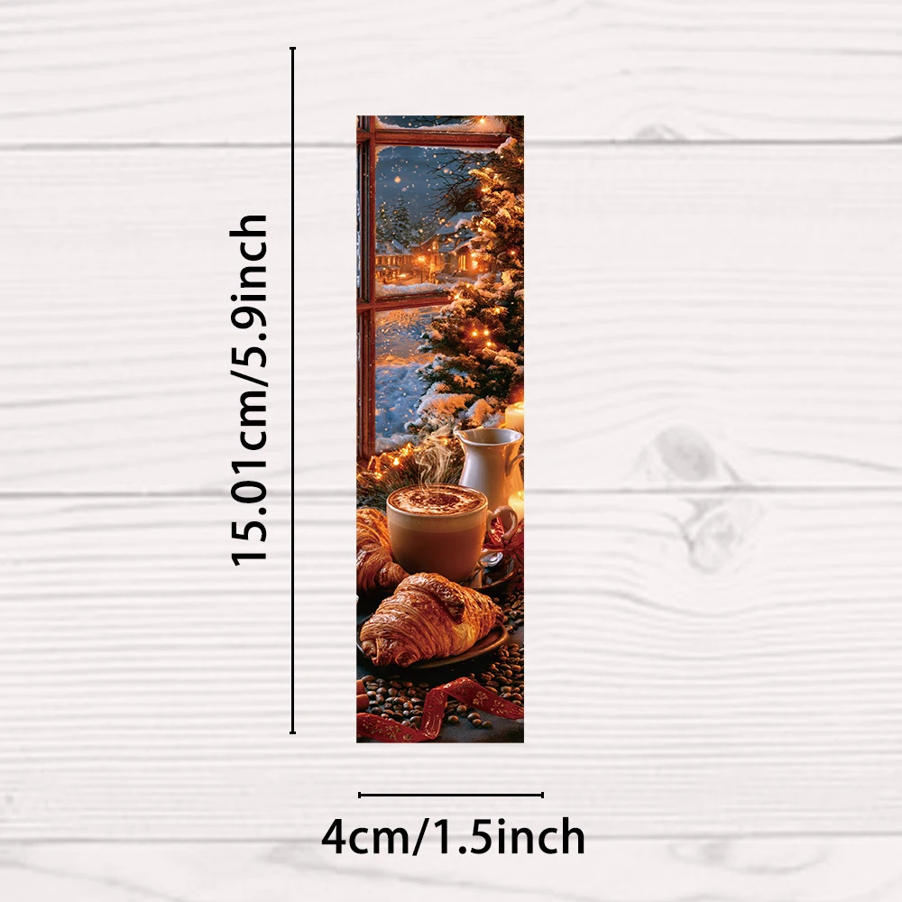 30PCS Christmas Coffee Bookmark Graffiti Reading Book Club Skateboard Book Nostalgia Waterproof Skateboard Bicycle Bookmarks