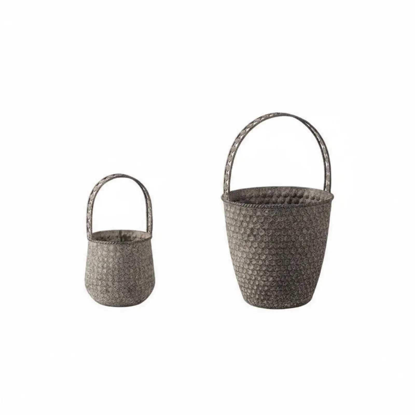 2 Pieces Antique Look Basket Vintage Design Rustic Hand Basket Photo Prop Decor Item