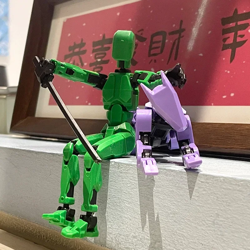 マルチジョイントモバイル形状ハイフィートロボットオーナメント、3Dプリントマンニキン、ラッキーキャラクターフィギュア、子供向けおもちゃ、ギフト、DIY