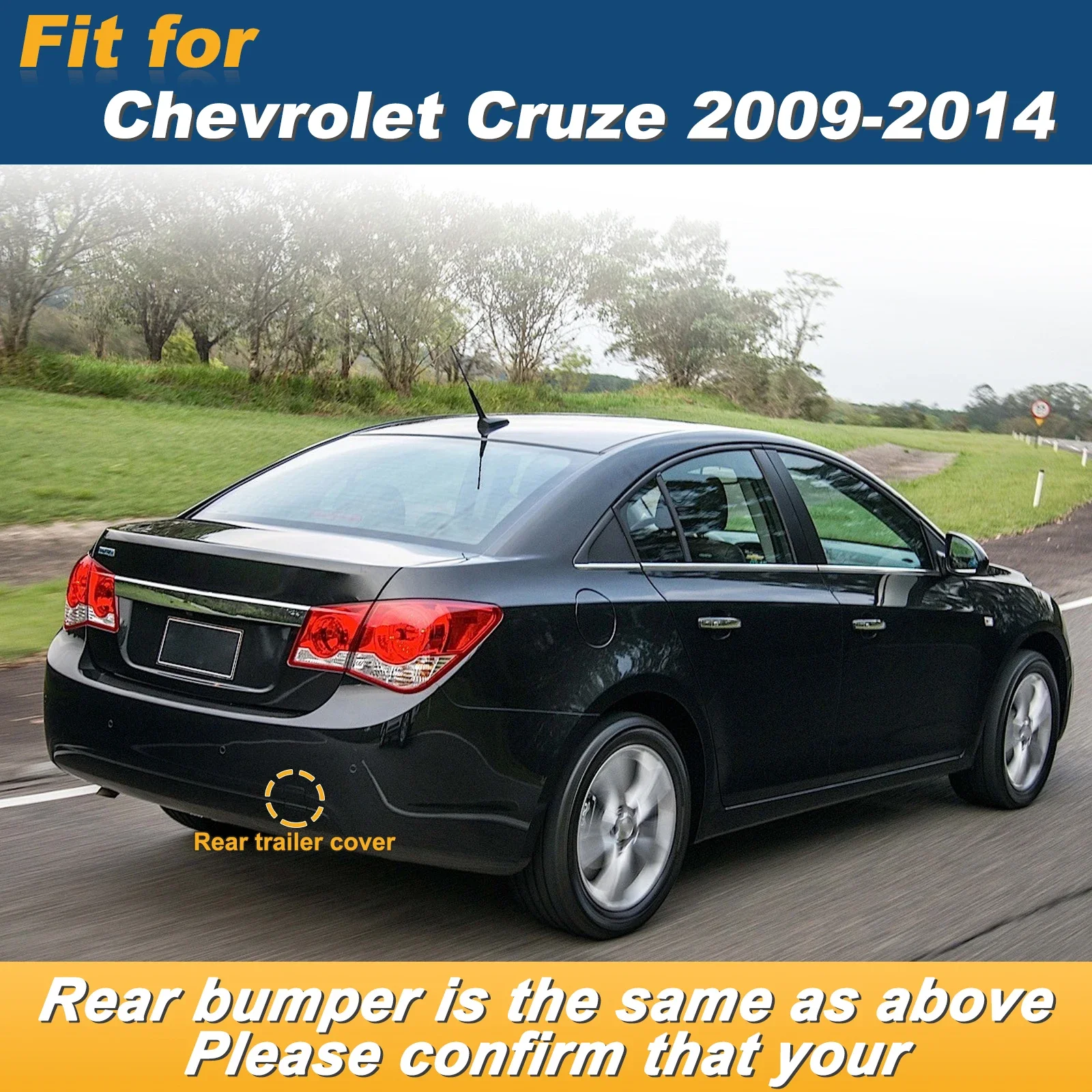 For Chevrolet Cruze 2009 - 2014 Rear Bumper Tow Hook Towing Eye Cover Replacement Genuine Style Accessory