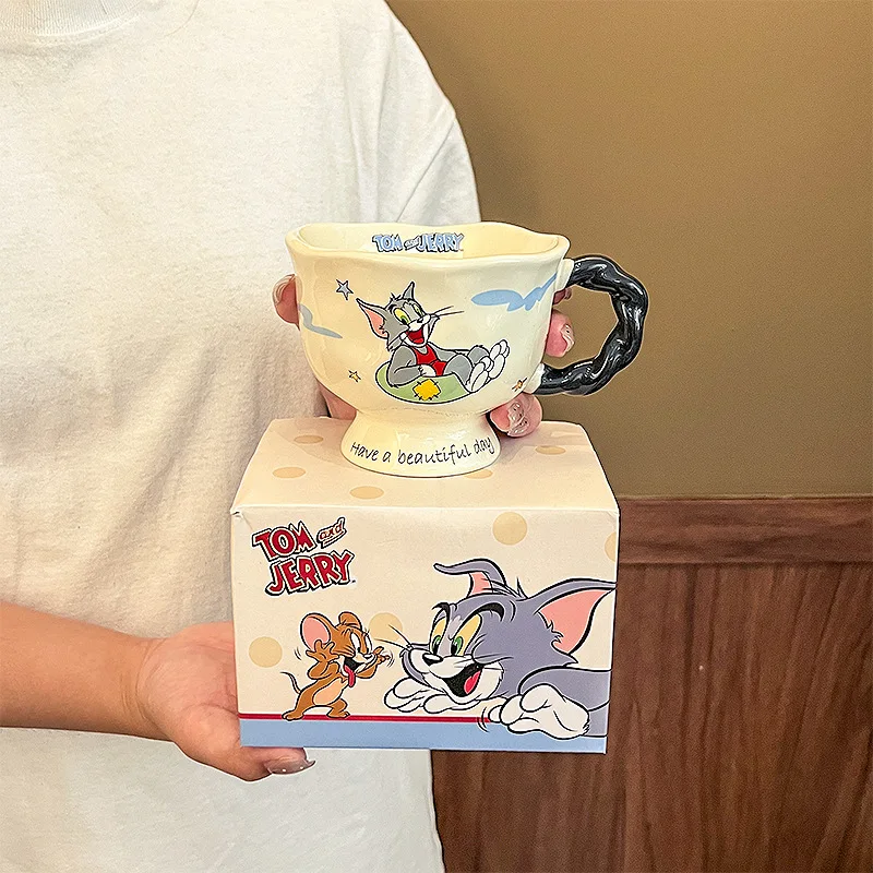 2024 New Hot Selling Original Disney Tom and Jerry 360Ml Ceramic Mug Household Kitchen Children\'s Water Cup Coffee Cups Gifts