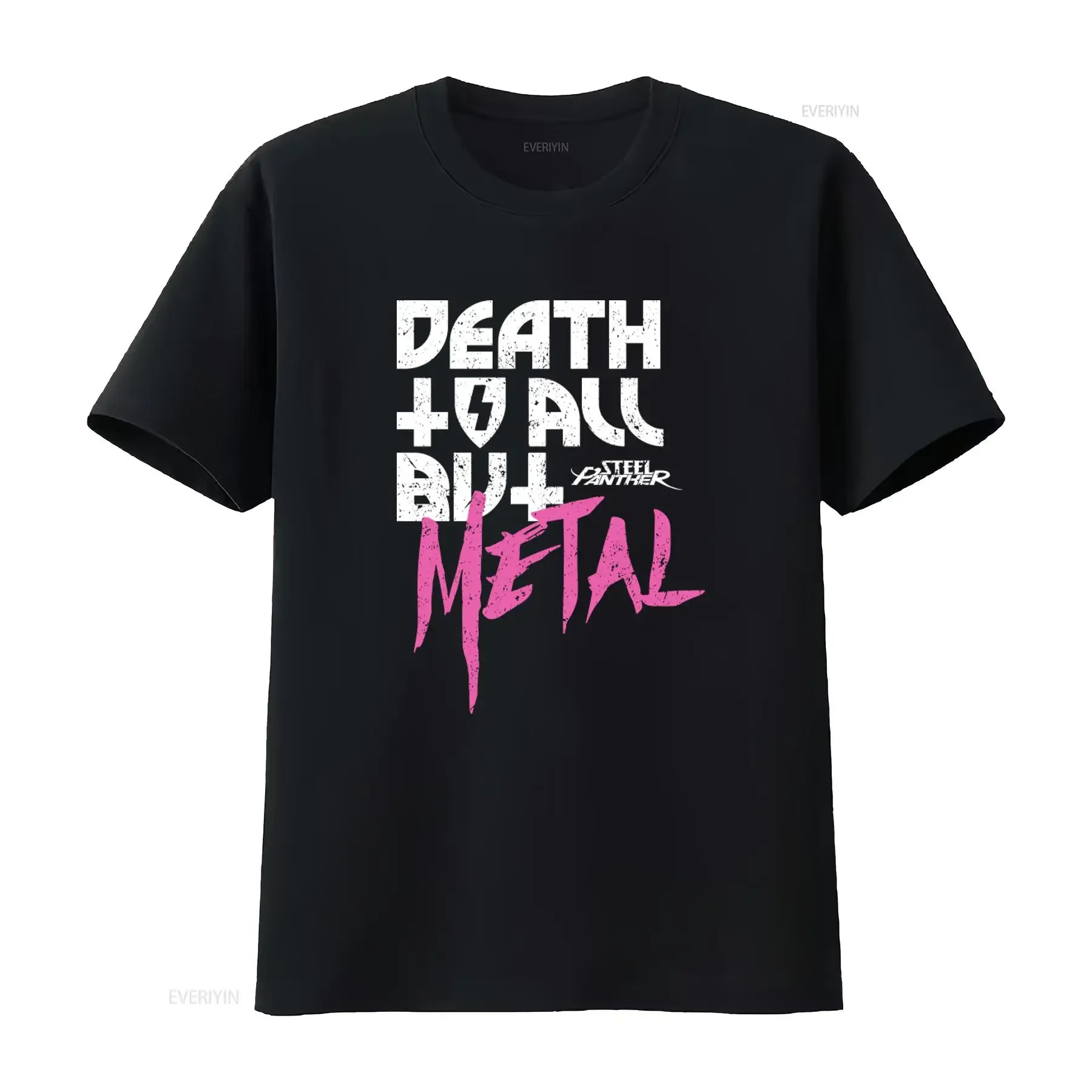 Camiseta de hombre Steel Panther Death To All But Metal, talla grande, suave, estilo vintage lavado, informal, de diseñador, elástica