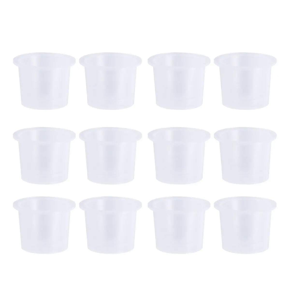 100Pcs Clear Ink Cups 15Mm Professional Tattoo Pigment Containers Makeup Kits for extension Glue and