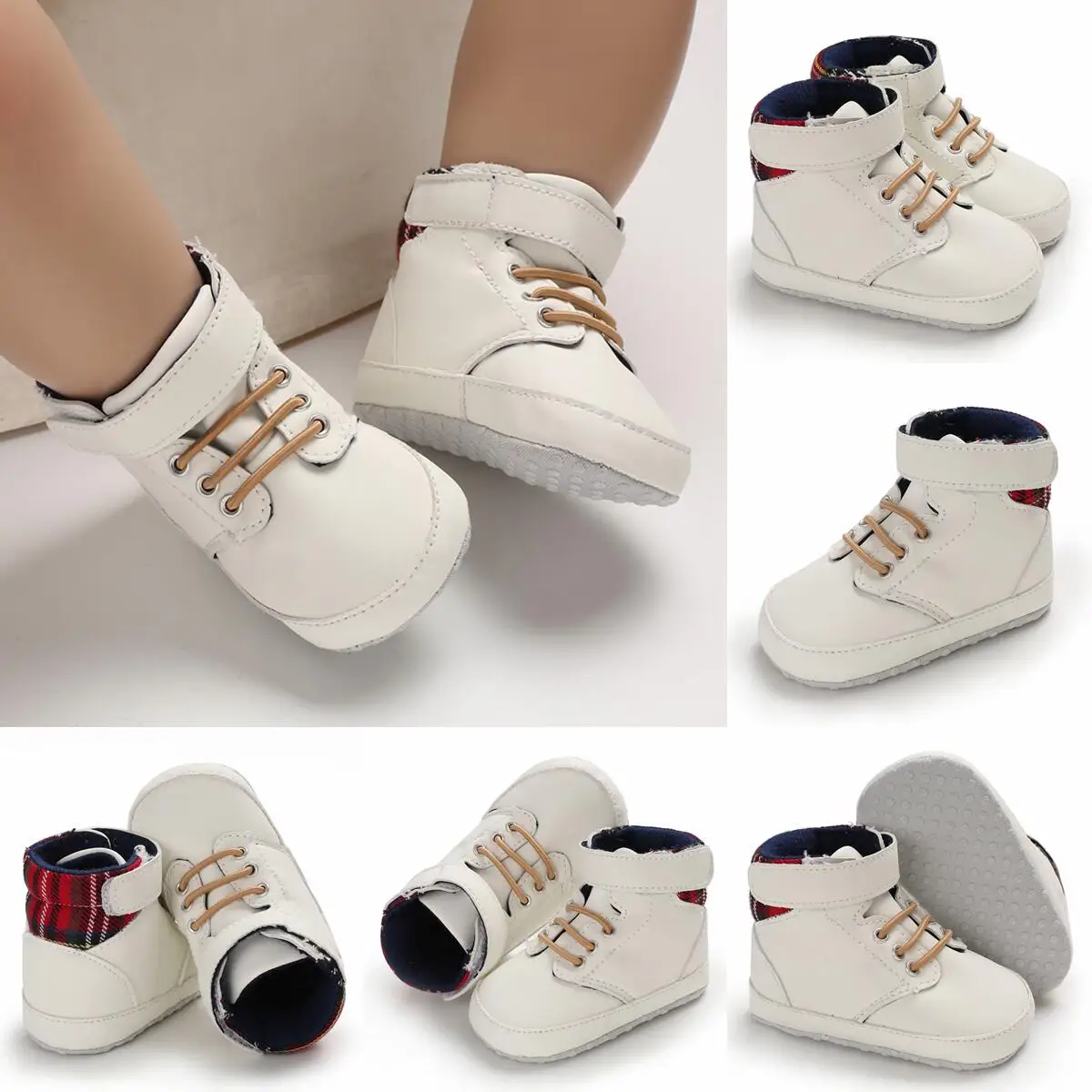 White Fashion Baby Shoes Casual Shoes For Boys And Girls Soft Bottom Baptism Shoes Sneakers For Freshmen Comfort First WalkShoes