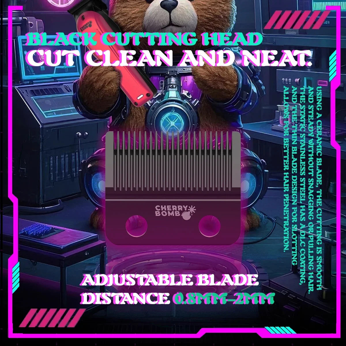 Профессиональная индукционная машинка для стрижки волос Hall с постоянным двигателем, 2025 Everglow, 7000 об/мин, машинка для стрижки волос с маслом панк-медведя, электрическая машинка для стрижки волос DLC с керамическим лезвием