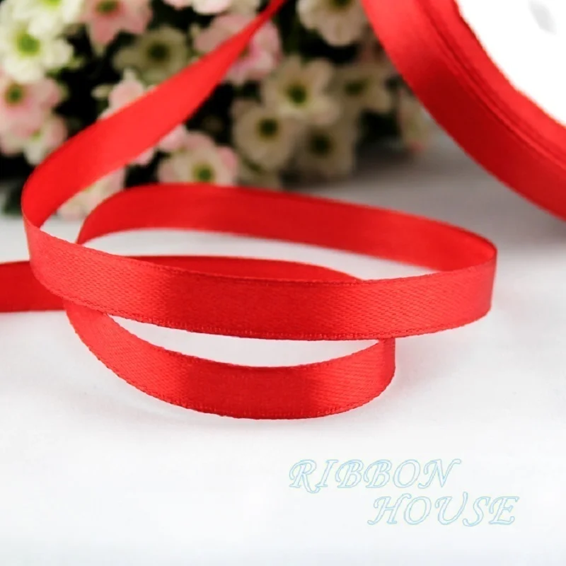 (25 yards/roll) 10mm Single Face Satin Ribbon Webbing Decaration Gift Christmas Ribbons