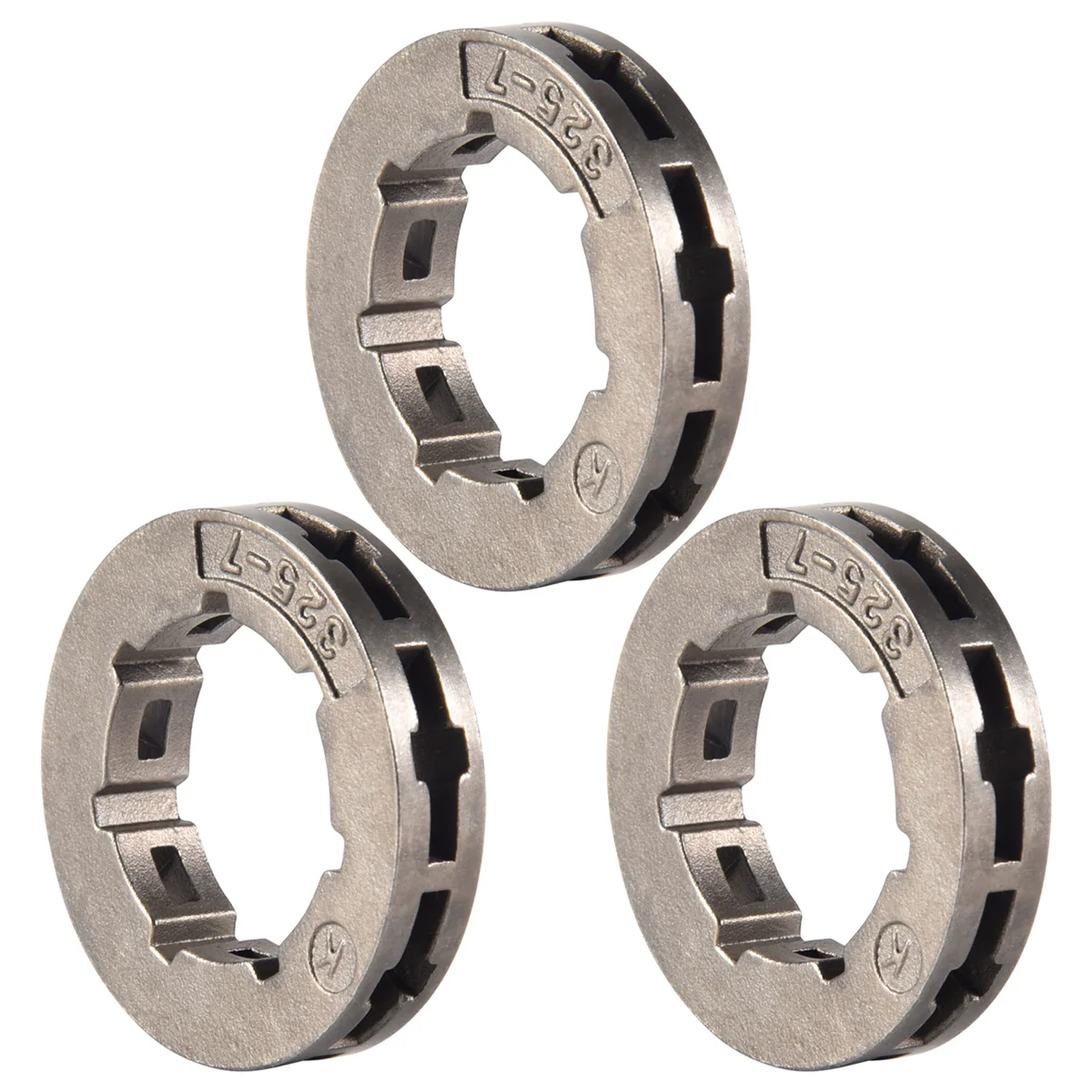 3Pcs Tool Parts Metal Chainsaw Spare Part Chain Saw Sprocket Rim Power Mate 325-7 for Chainsaw Replacement