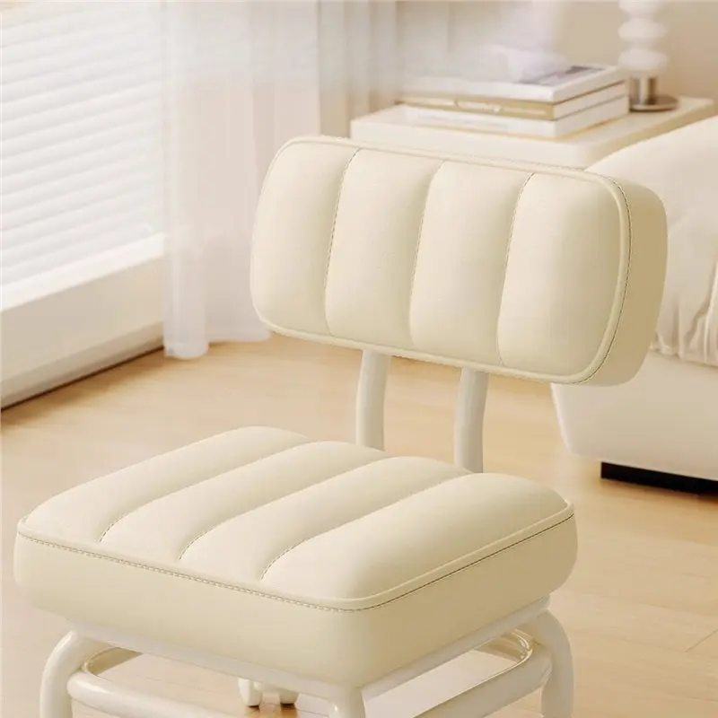 【EFFICIENT 】Small Stool Universal Wheel Backrest Soft Stool Children' S Seat Sofa Coffee Table Small Chair Pulley Low Stool Port