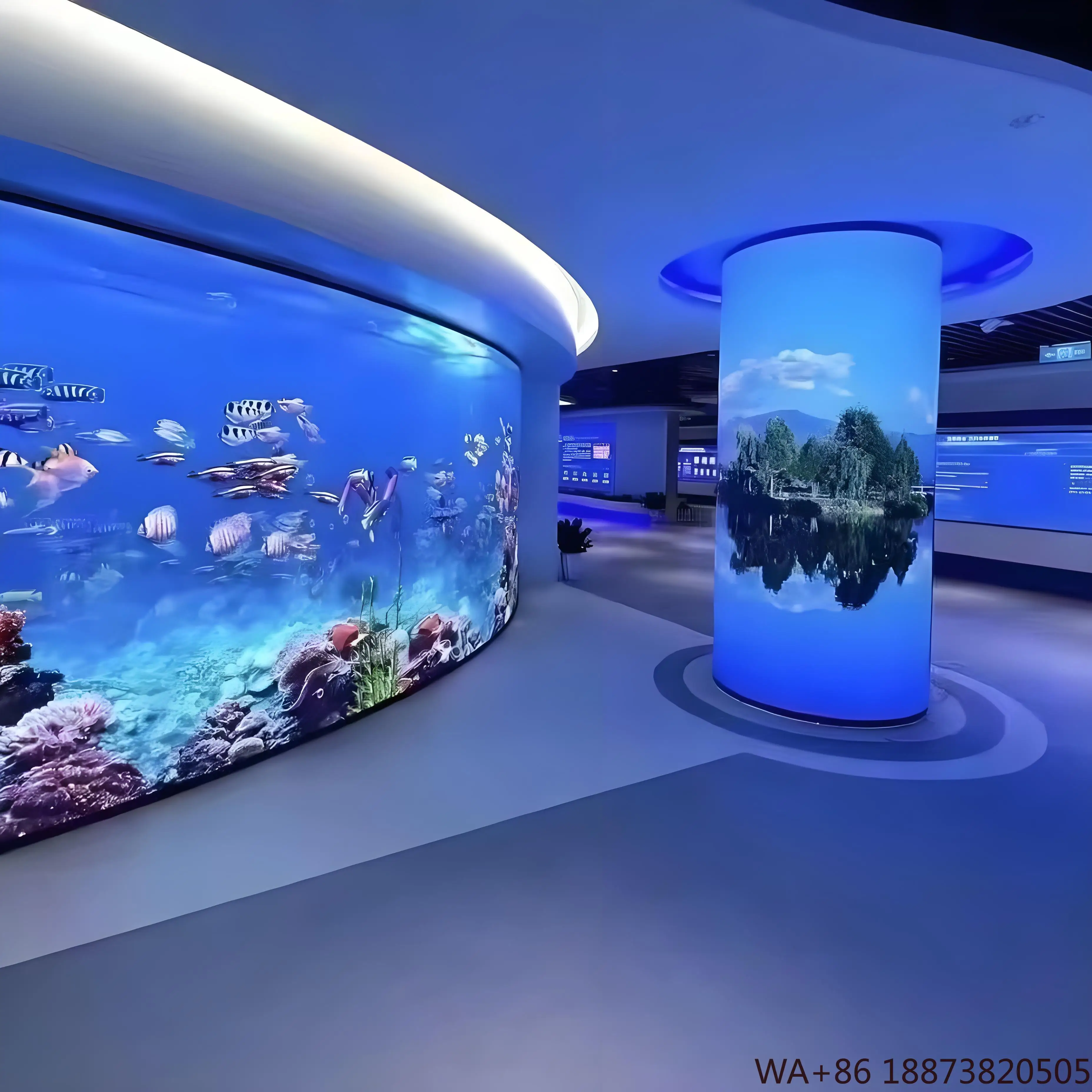 

Светодиодный дисплей Curvilinear сращенный экран P3.91 Цилиндрический формат для внутреннего и наружного использования