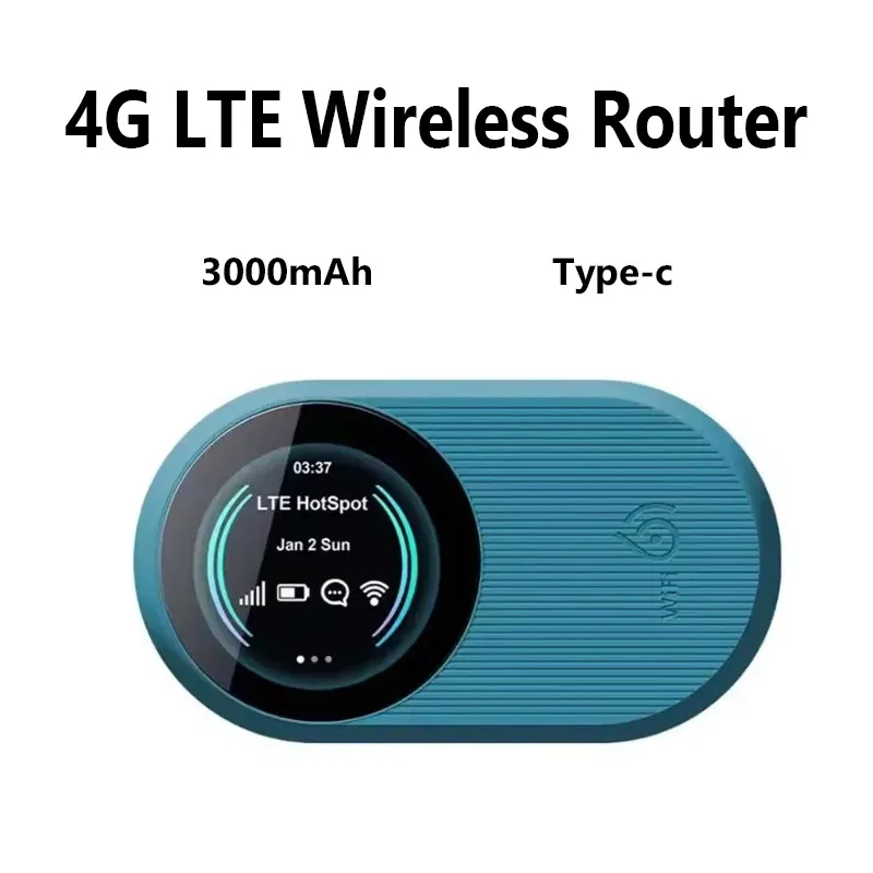Router WiFi 6 4G LTE de bolsillo, 300mbps, router móvil con batería de 3000mAh para viajes, módem con tarjeta SIM, punto de acceso inalámbrico portátil MiFi.
