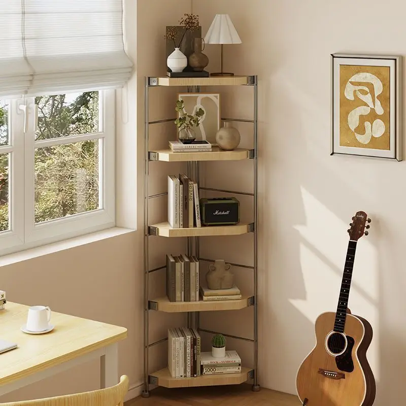 Corner rack Corner Japanese shelf Bookcase Multi-layer storage rack Floor-to-ceiling kitchen Living room Balcony Triangle