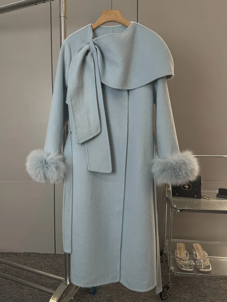 ZMEENNA 여성용 세련된 카멜 울 블렌드 롱 코트 루즈핏 노치 라펠 겨울 아우터 클래식 세련된 따뜻한 오버코트 ZM3340