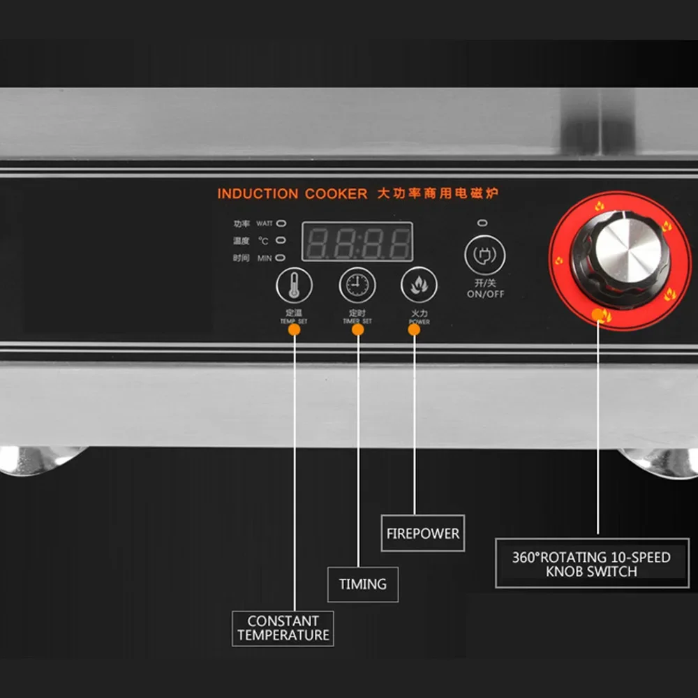 Cocina de Inducción de alta potencia para el hogar, cocina de avión comercial, pomo auténtico, tipo estufa, 5000W