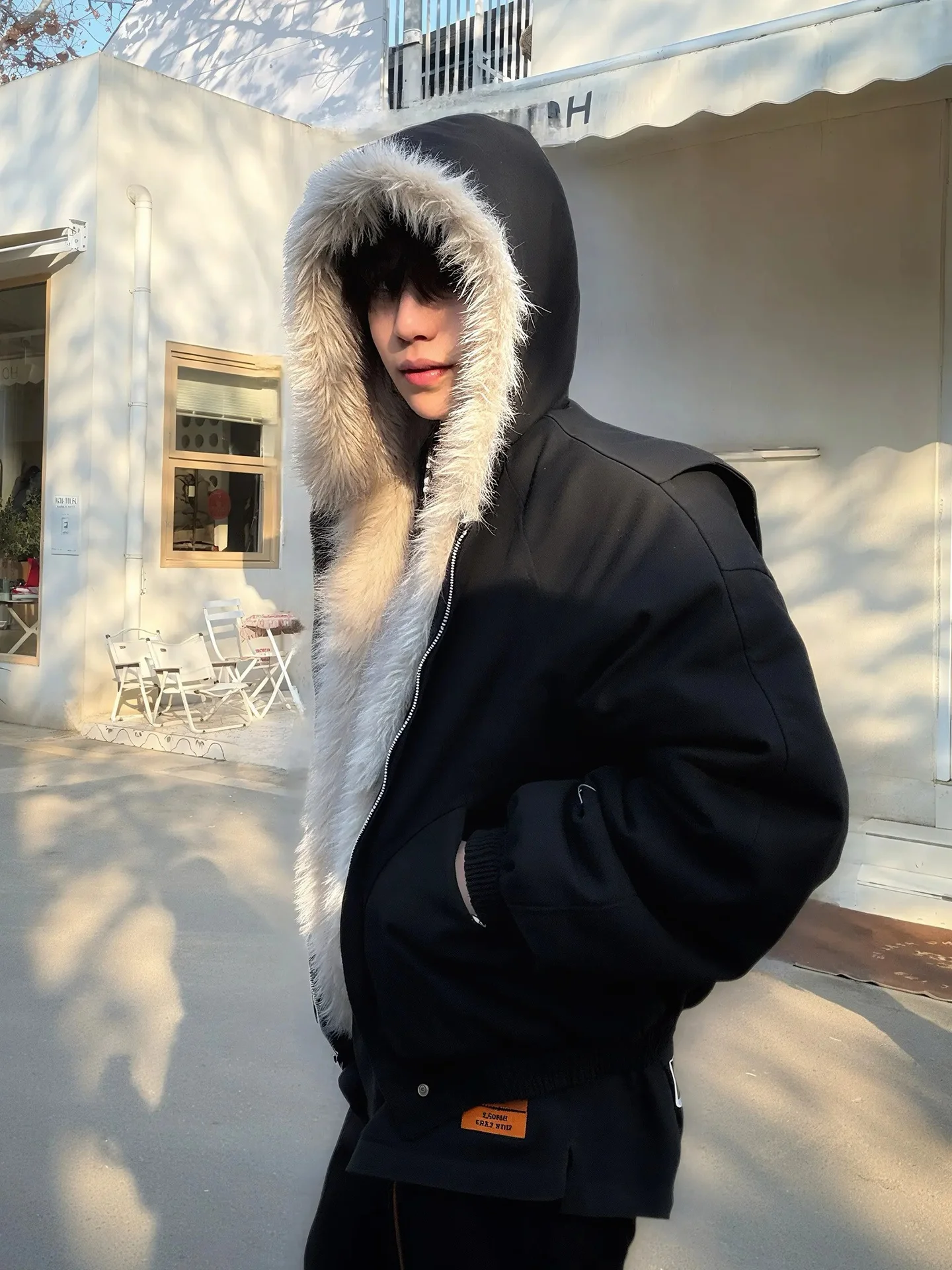 

Мужская зимняя хлопковая куртка American Sle ort с меховым воротником Thiened Cleanfit, парусиновая рабочая одежда, хлопковое пальто Youth Faion