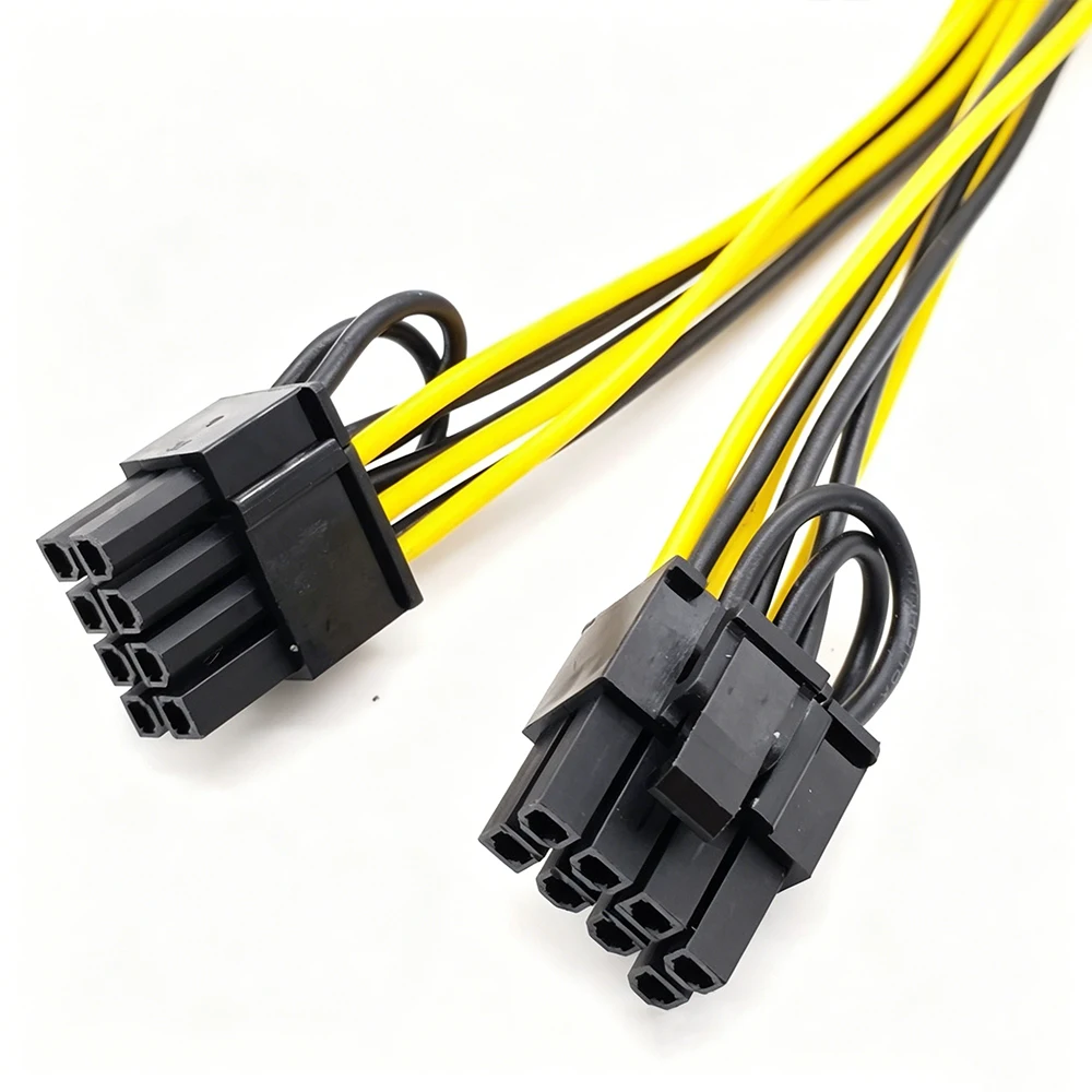 20cm 18AWG CPU 8Pin To Dual 8(6+2) PCIe GPU Power Splitter Cable PCI Express Graphics Card PSU Conversion Extension Adapter Cord