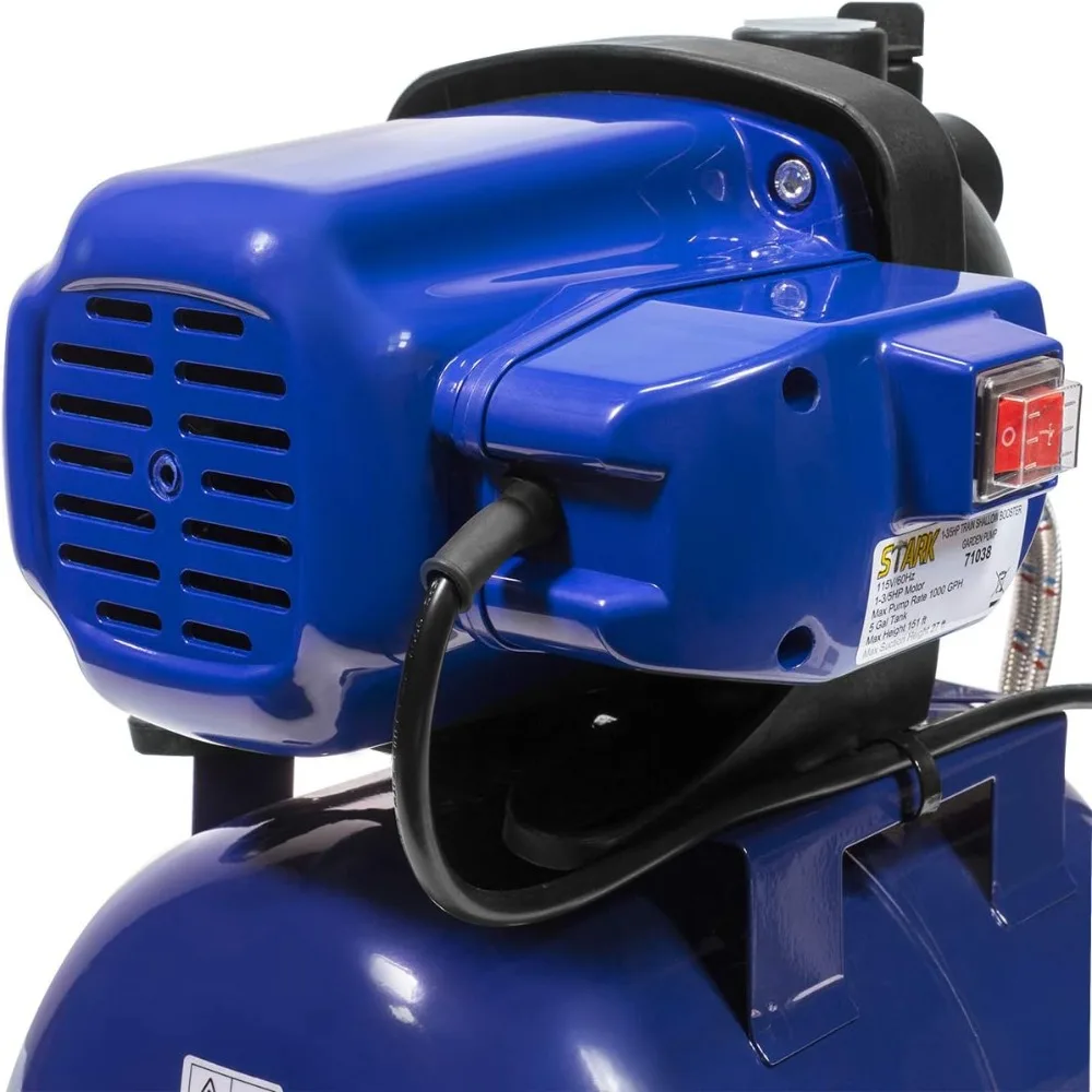 1.6HP Shallow Well Pump Tank Garden Water Pump Booster System Pressurized Farm Irrigation 1000GPH, 1200W