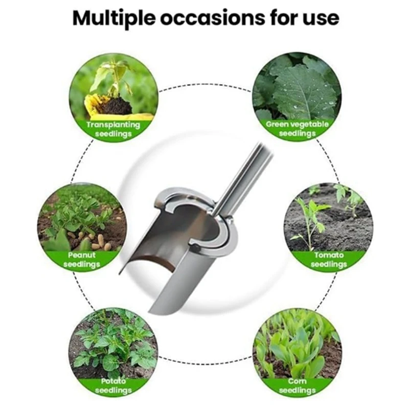 Bulb Planter Tool, Efficient Carbon Steel Planting Tool Set For Transplanting Seedlings, Planting Trees,Aerating Lawns