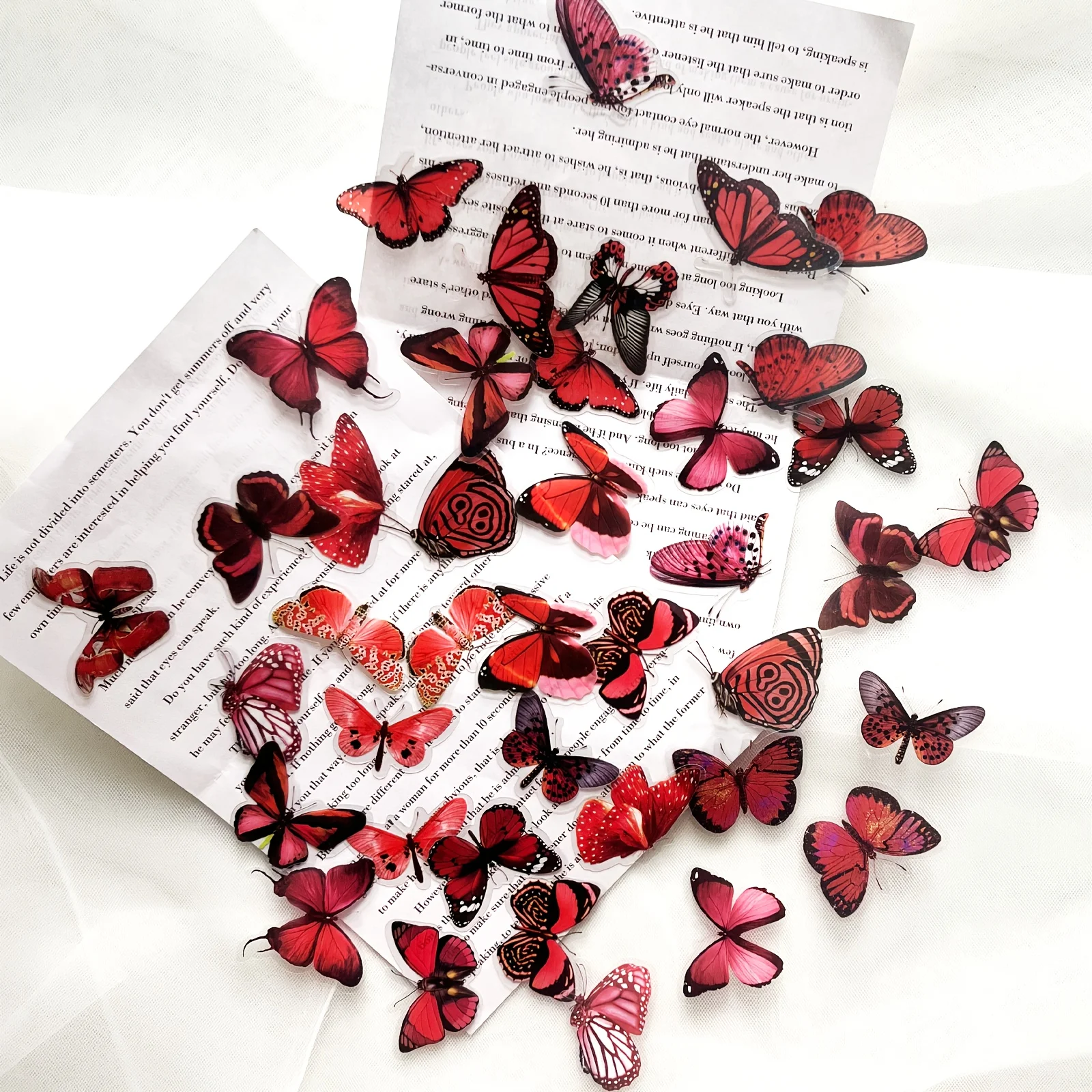 40 pcs/pack Butterfly Series PET Sticker Pack Art supplies Collage Junk Journal DIY Scrapbooking Waterproof Aesthetics Stickers