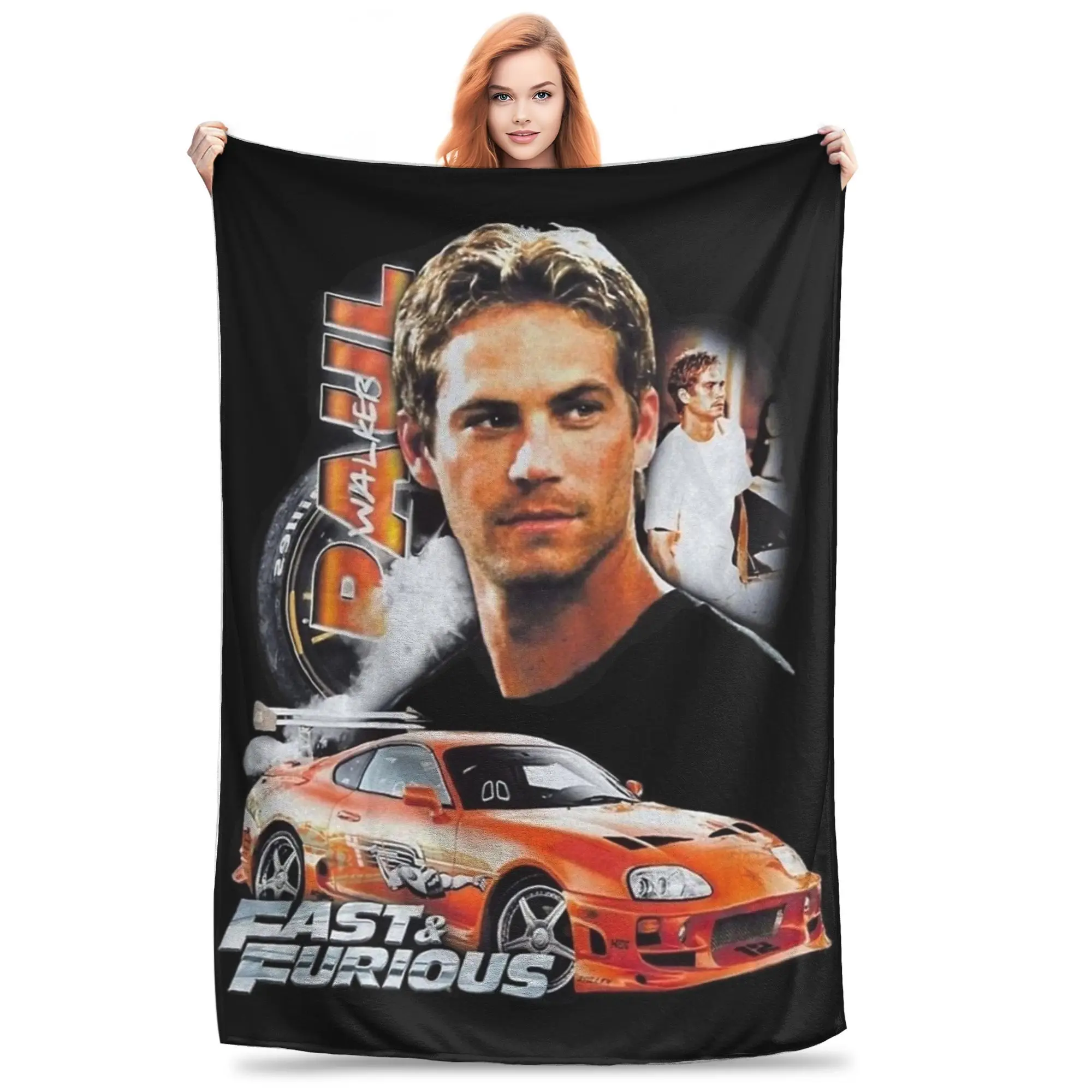 Paul Walker Blanket Flannel Autumn/Winter   Multifunction Ultra-Soft Throw Blankets for Bedding Office Bedding Throws