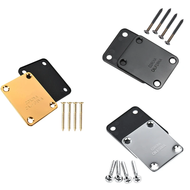 Chrome Electric Guitar Neck Plate Neck Plate Fix TL Electric Guitar Neck Joint Board Guitar Accessories