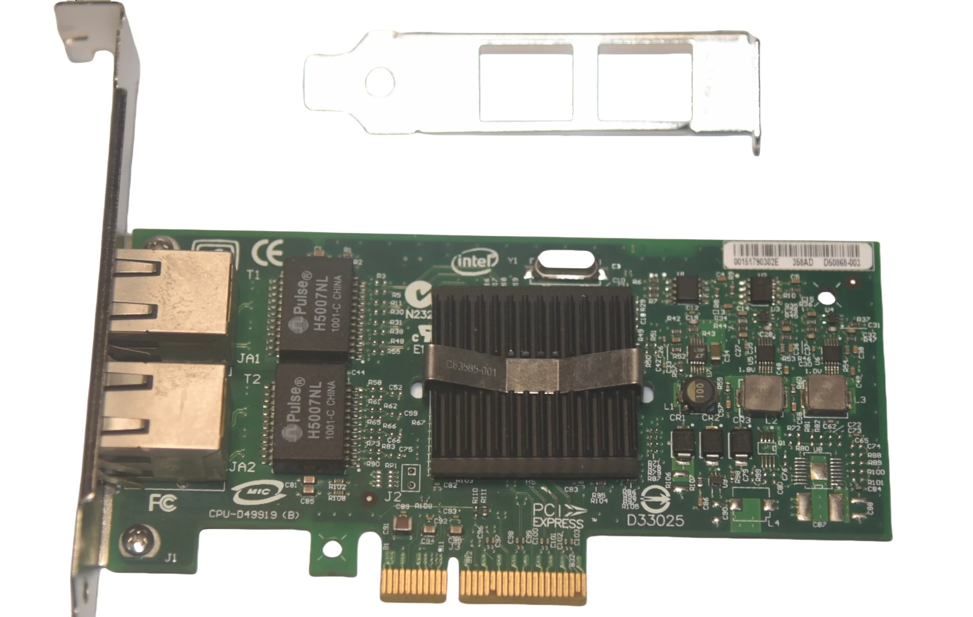 中古intelデュアルポートギガビットネットワークカード、pci-e 9402pt、hp nc360、82571チップ、412651-001、412646-001、0x3959ランカード