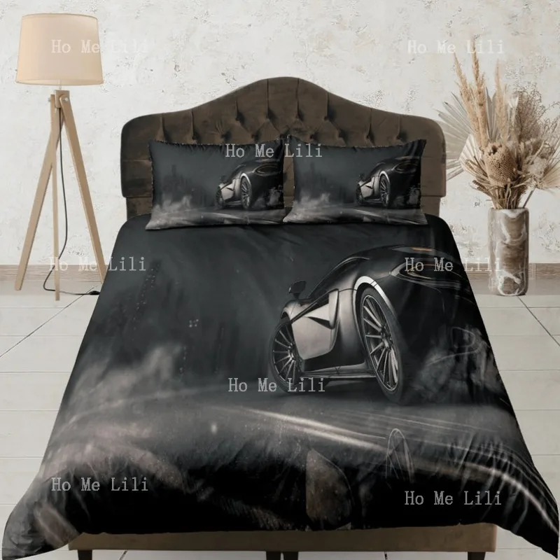 Черный пододеяльник для спортивного автомобиля, гоночный тематический комплект постельного белья, нестандартные размеры
