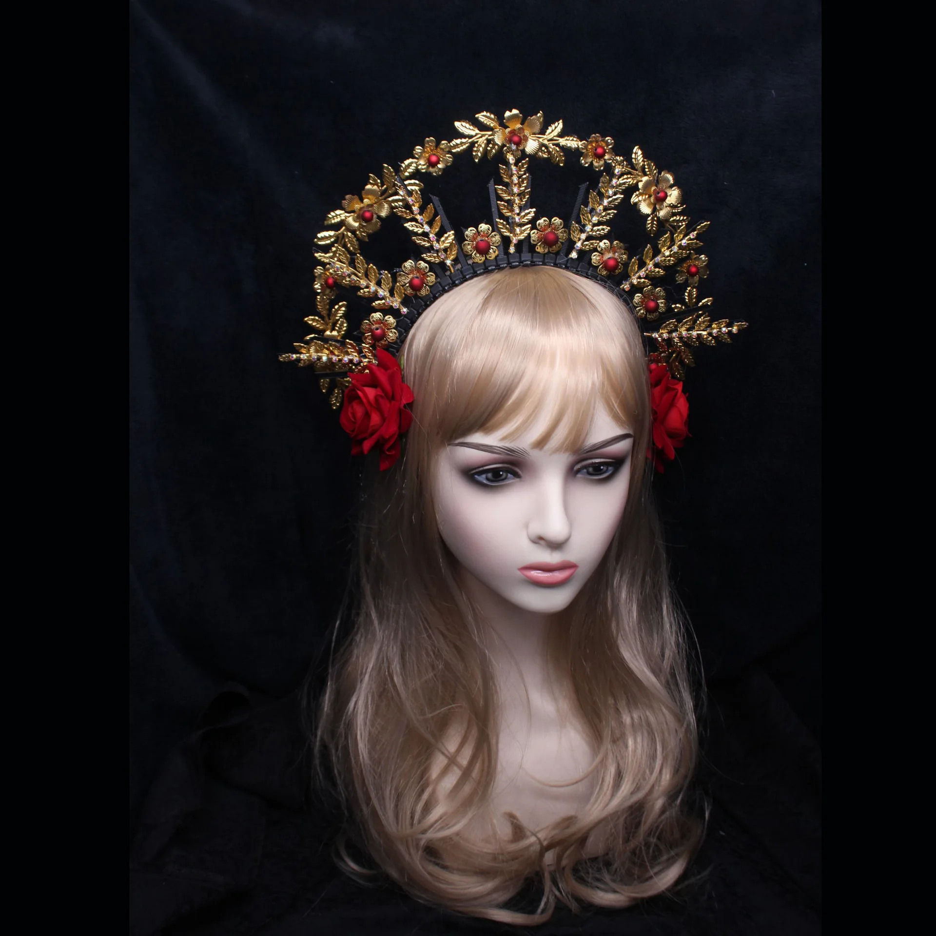

Gothic Lolita Virgin Crown Headband Goddes Hair Accessories Gorgeous Vintage Church Mary Baroque Tiara DIY Material