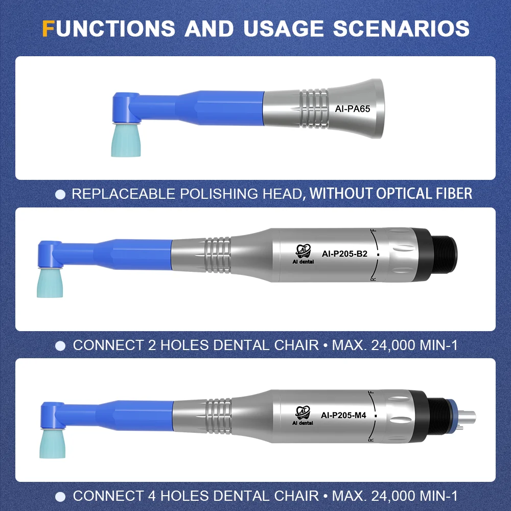 Non-Optic Prophy Handpiece Tooth Polishing Dental Low Speed Part  E-Type Internal Water Air Motor Teeth Care P205-M4/B2