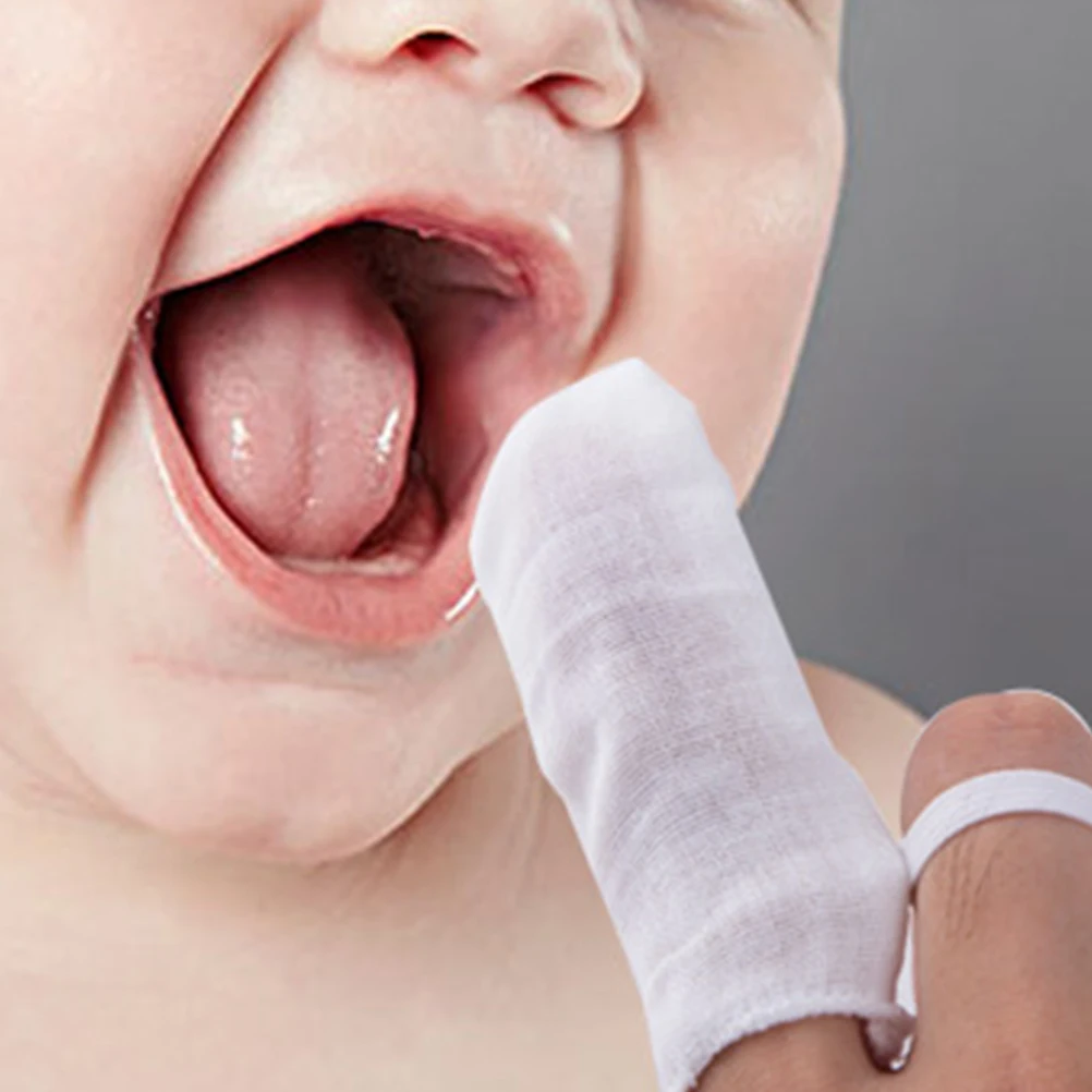 

6 шт., зубная щетка для младенцев, марлевая зубная щетка, мягкая медицинская марля, чистка зубов, зубная щетка для пальцев, уход за детскими зубами