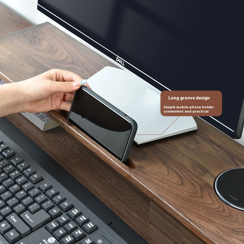 

Black Walnut Solid Wood Monitor Heightener Computer Desktop Storage Shelf Bracket Cushion High Shelf