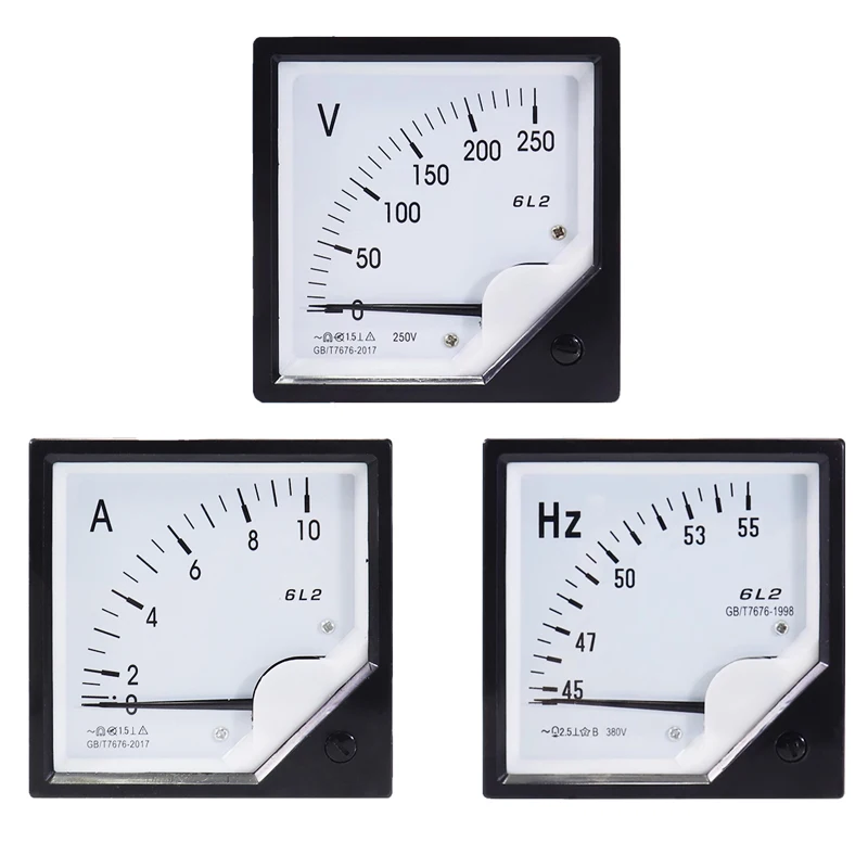 6L2-A Pointer Ammeter Voltmeter 250V 300V 450V HZ Frequency Meter 380V Straight Through Meter 10A 20A 30A 50A