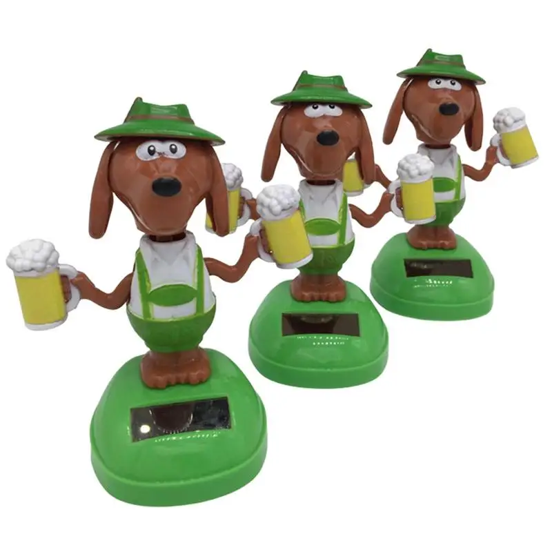 Solar Powered Dancing Figures Dog Solar Bobblehead Figures Solar Dancer Dog Toy Solar Power Bobbleheads For Home Car Ornament