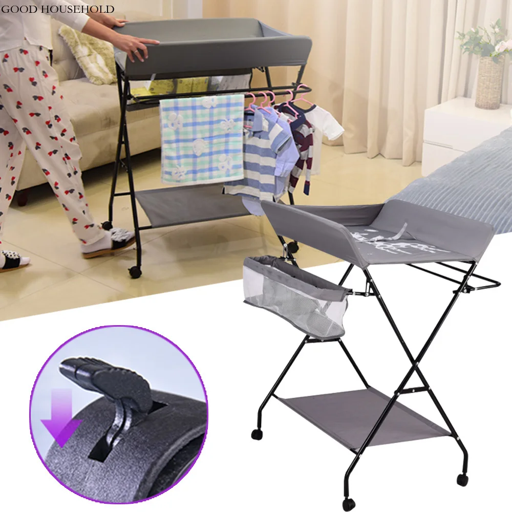 Baby Changing Table With Storage Space, Foldable Diaper Station, Daycare Organizer, BaBy