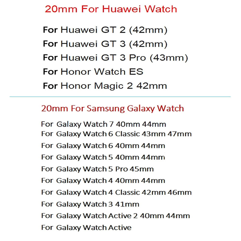20 مللي متر الفرقة لهواوي ساعة GT 3 2 42 مللي متر GT3 برو 43 مللي متر لينة سيليكون سوار لسامسونج غالاكسي ساعة 7 6 5 4 40 مللي متر 44 مللي متر حزام