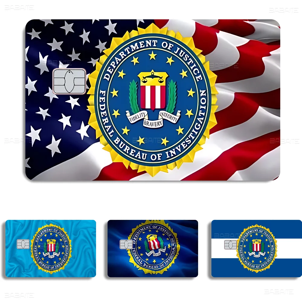 America FBI Anmie Sticker Film Skin Cover For Credit Card Debit Bank Card Front