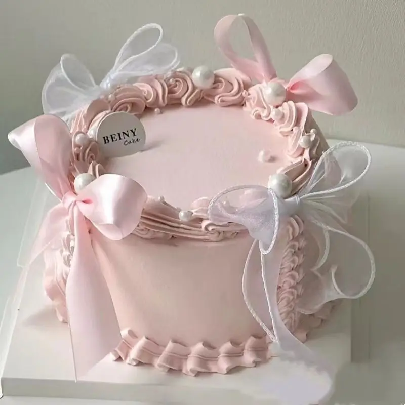 4-6 inch Girl Heart Pink Simulated Birthday Cake Model Fake Cake Nude Embryo Plastic Decoration Crafts Photography Props