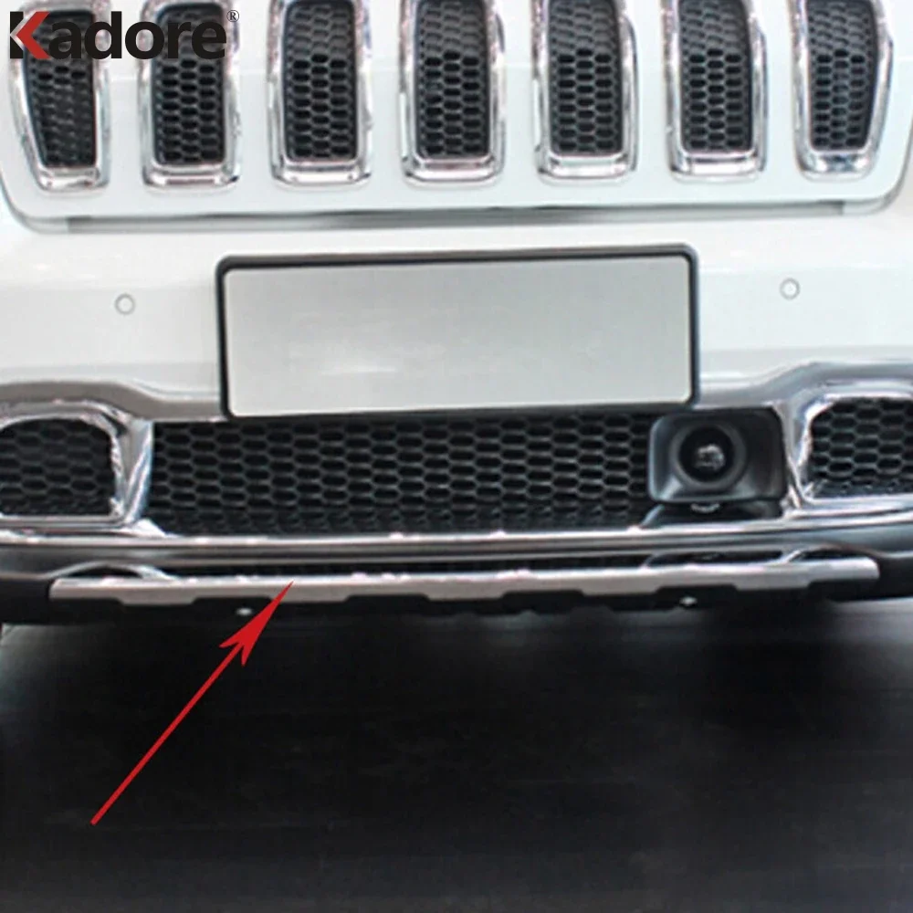 For Jeep Cherokee 2014 2015 2016 Chrome Front Bumper Cover Trim Sticker Exterior Accessories Car Styling