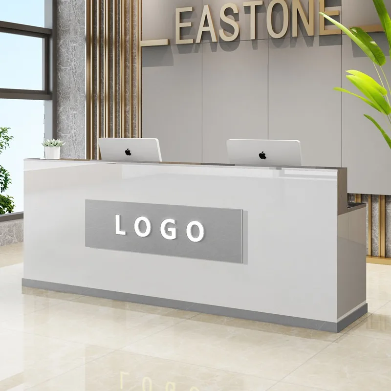 

Desks Stylish Beauty Salon Custom Black Reception Design Front Checkout Reception Desks Mostrador Negocio Commercial Furniture