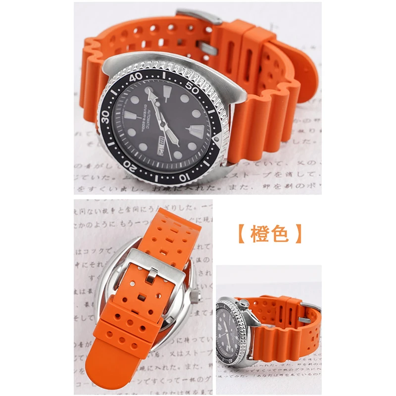 Silicone Rubber Strap 20mm 22mm Men Diving Waterproof Sport Watchband Bracelet for Omega Longines Seiko Water Ghost Watch Band