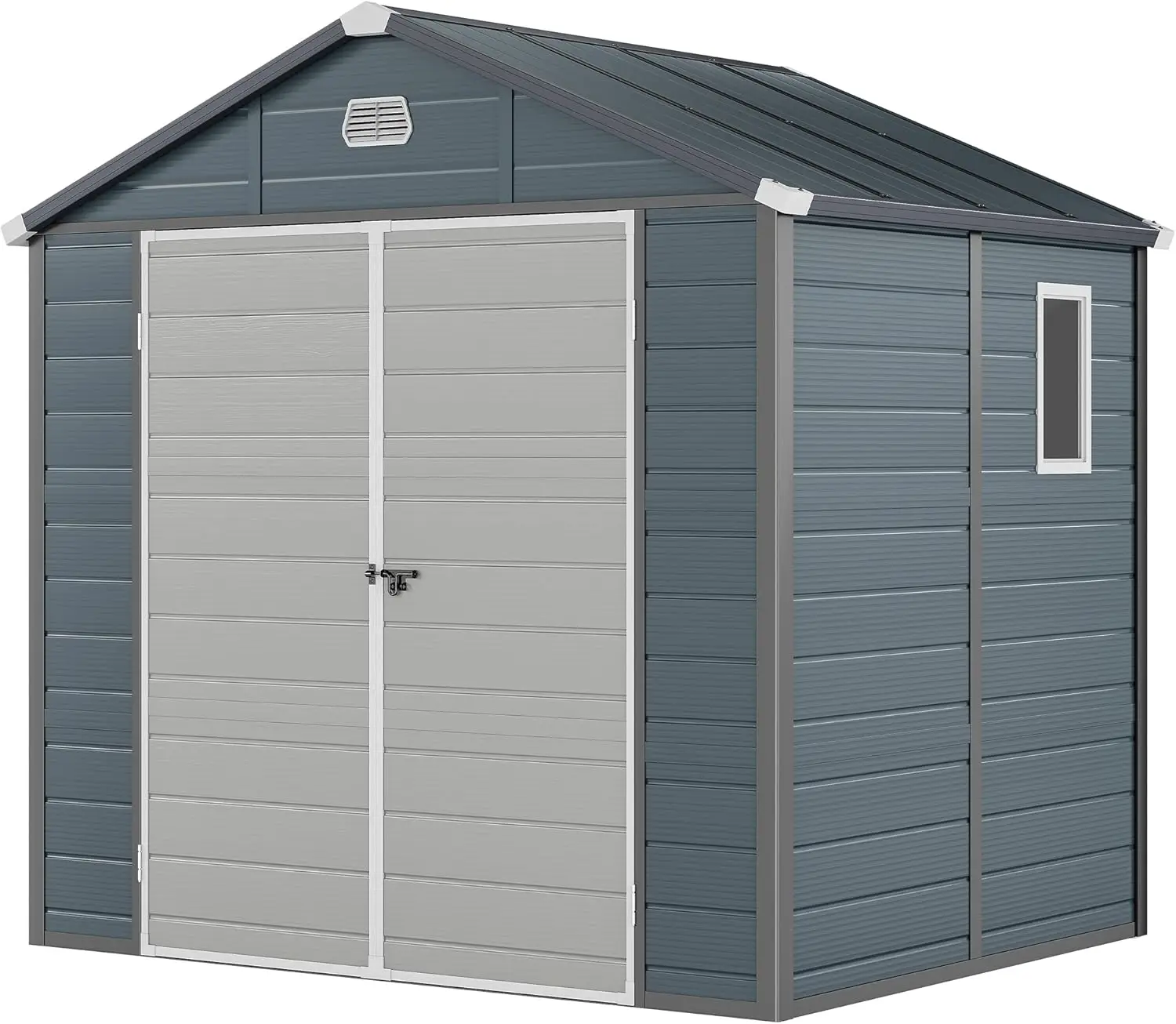 YITAHOME 8x6.2FT Outdoor Resin Storage Shed w/o Floor, All-Weather Plastic Shed with Lockable Doors, Window & Vents,