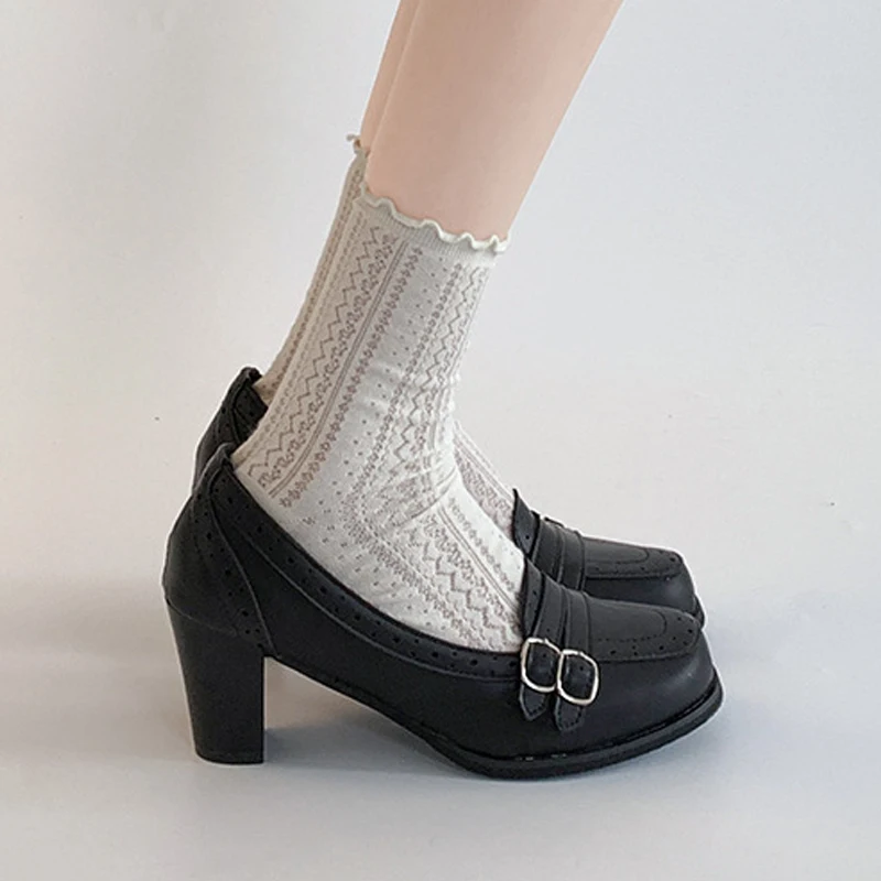 

Новые женские туфли-броги на высоком каблуке в стиле ретро, модные туфли Мэри Джейн на массивном каблуке с пряжкой и ремешком, туфли-лодочки из старинной кожи, женские туфли на каблуке