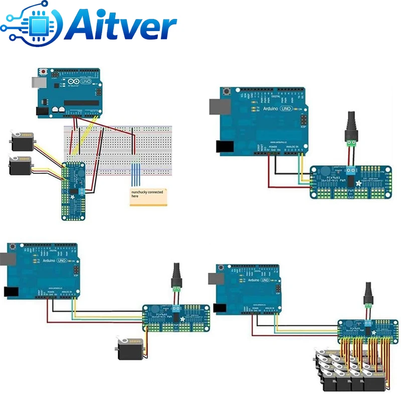 PCA9685 16-kanałowy sterownik serwomechanizmów PWM / Serwo SG90 9g / Serwo z metalowymi przekładniami MG90S 1 SZT. lub 10 SZT. do robota Arduino DIY — zdjęcie produktu 6