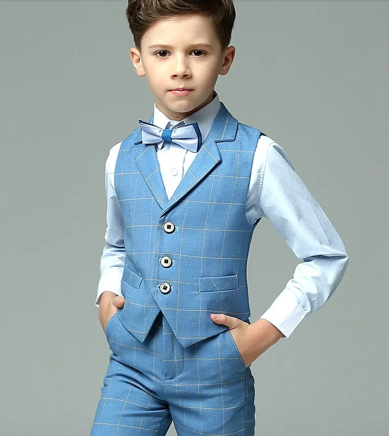 Traje de fotografía para niños, disfraz de adolescente, chaleco, camisa, pantalones, pajarita, traje Formal de 4 piezas, traje de boda de verano,