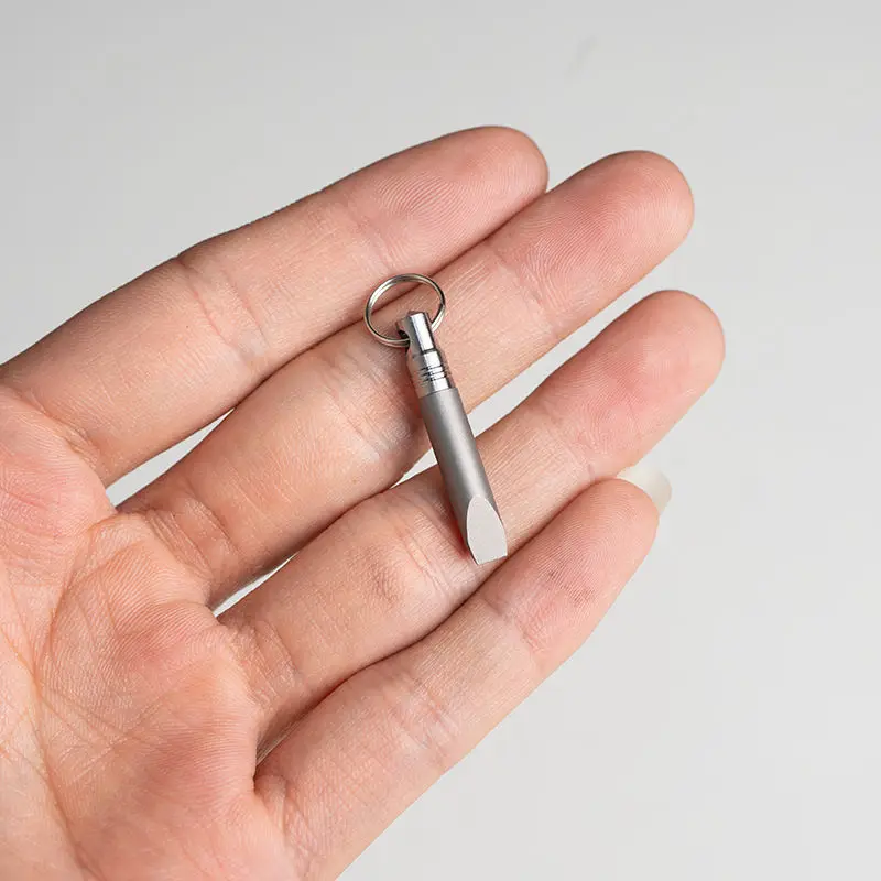 Titanium Alloy Multifunctional Key Pendant Universal Mobile Phone Card Retrieval Pin Reset Device SIM Card