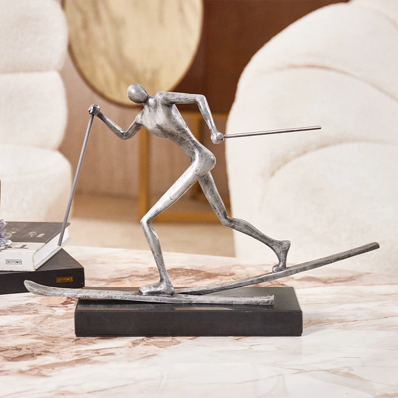 Home Decoration Skating Man Desktop Sculpture Home Decoration Accessories For Living room view 5