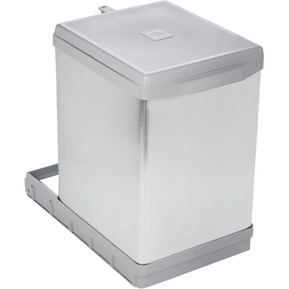 

Automatic Pull-Out Waste Bin, Plastic & Aluminum, Grey, 25x41x39.5 cm